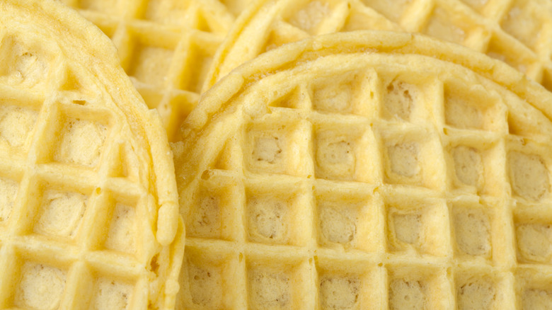 frozen waffles close up