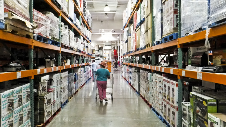 Shopper in Costco aisle