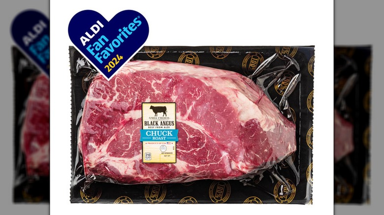 Package of Aldi Black Angus Chuck Roast