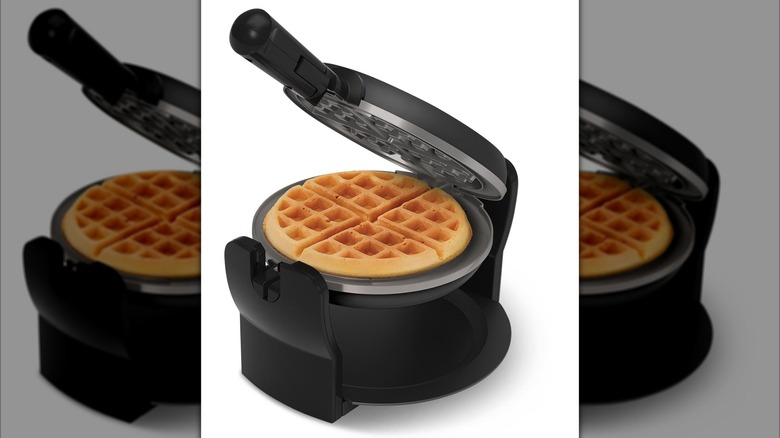 Ambiano rotating Belgian waffle maker with a waffle inside