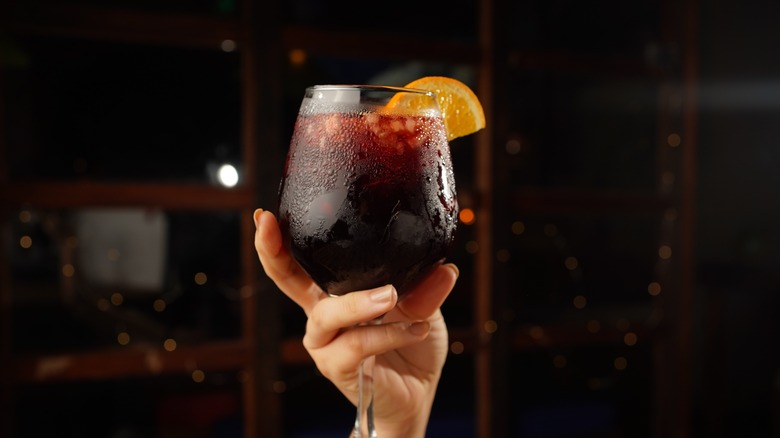 red sangria in glasses