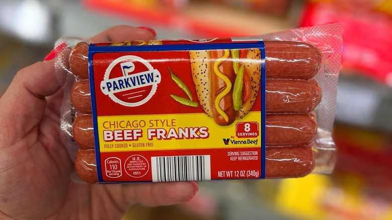 A package of Parkview Chicago Style Beef Franks