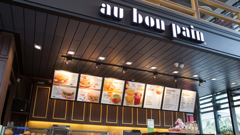 Au Bon Pain cafe menu board