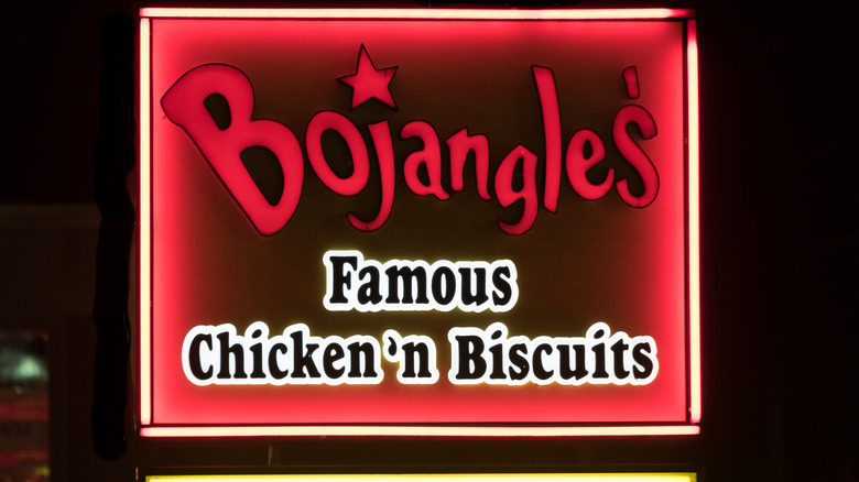 Bojangles chicken and biscuits sign