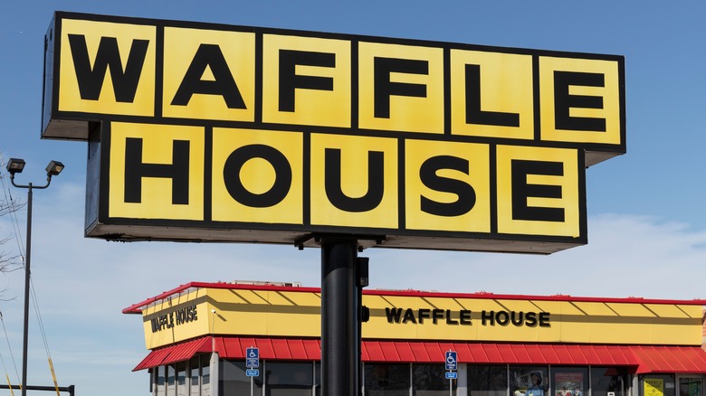 Waffle House sign outside