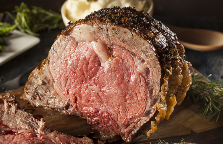 Prime Rib Roast with Potato and Rutabaga Gratin and L'Etoile Steak Sauce