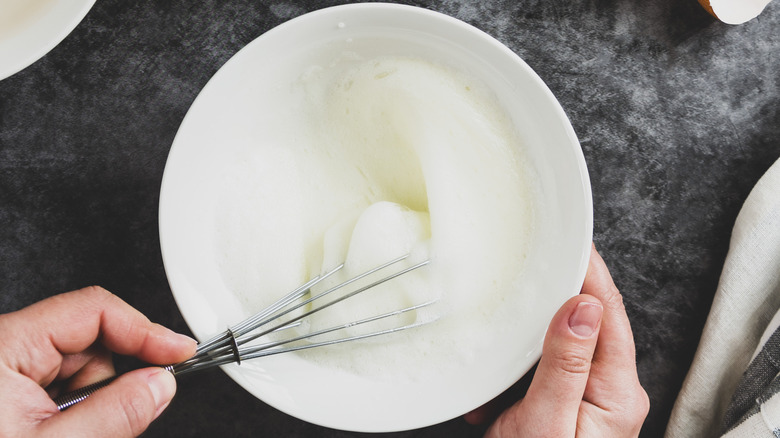 Whipping egg whites