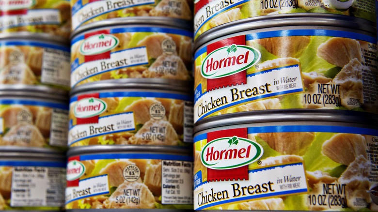 canned chicken breast on shelf