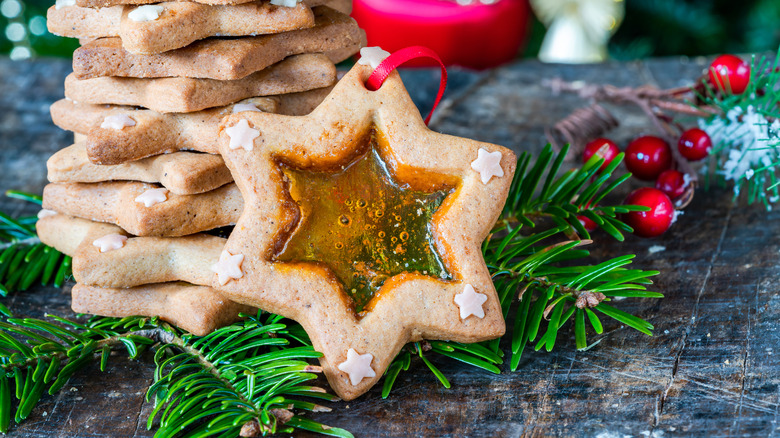 Stained glass cookies on plate