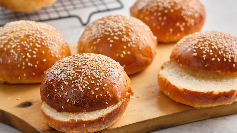 brioche buns with sesame seeds