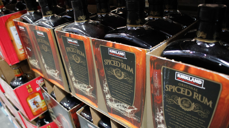 bottles of Costco spiced rum