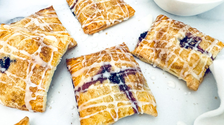 glazed blueberry peach hand pies