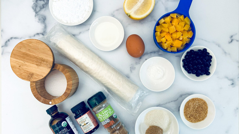 ingredients for blueberry peach hand pies