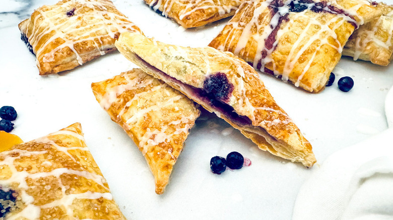 blueberry hand pie halved