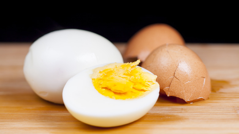 peeled hard boiled eggs