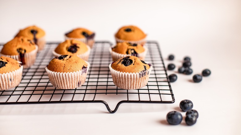 Muffins on a cooling rack