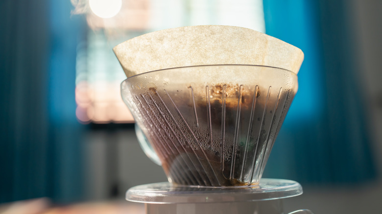 coffee in a cone filter