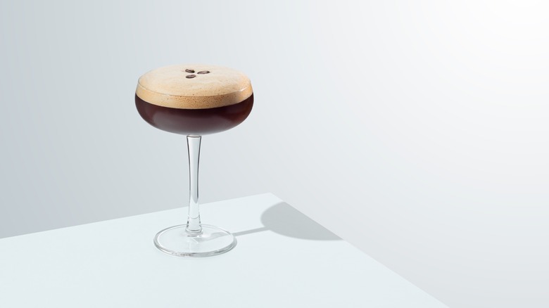 espresso martini on white background