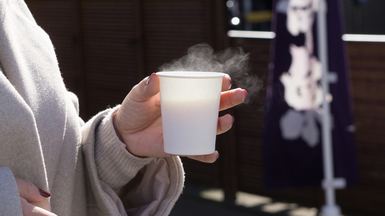 drinking warm amazake