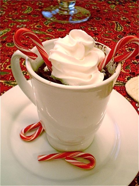 Chocolate Candy Cane Peppermint Mug Cake 