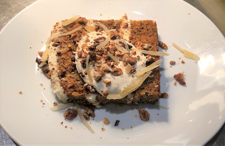 Carrot Cake with Candied Ginger and Toasted Walnuts