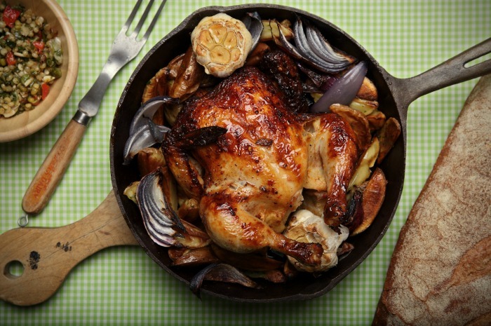 Cast-Iron Skillet Roasted Game Hen