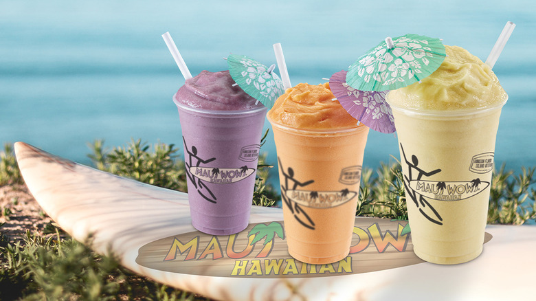 Maui Wowi Smoothies with umbrellas