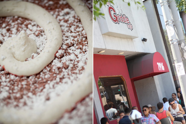 18) Red Velvet Pancakes — The Griddle Café, Los Angeles 