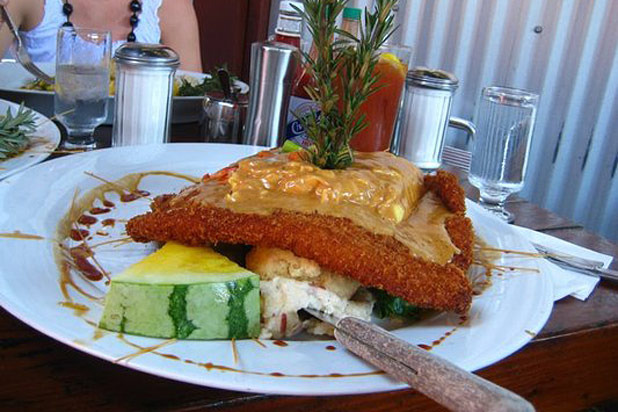 4) Crispy 18-Ounce Indiana Hand-Hammered Pork Tenderloin Benedict — Hash House A Go Go, San Diego, Calif. 