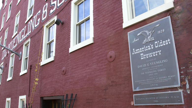 The exterior of the Yuengling Brewery in Pottsville, Pennsylvania