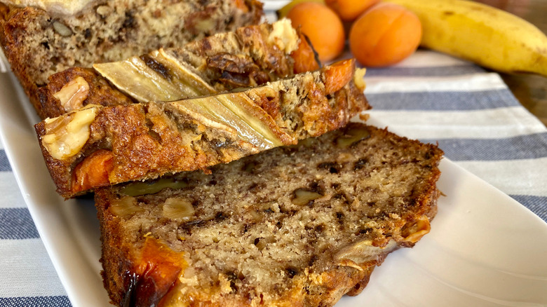 Banana bread and apricots