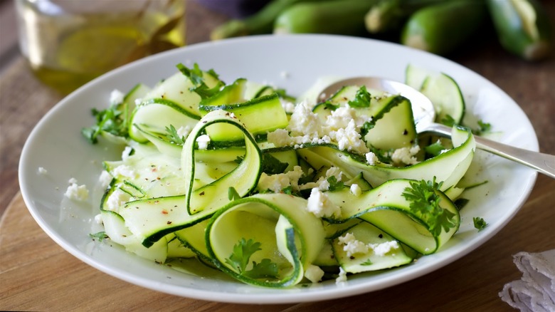 cucumber ribbon salad with feta