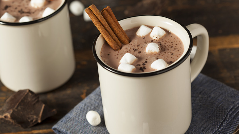 Hot chocolate in a mug