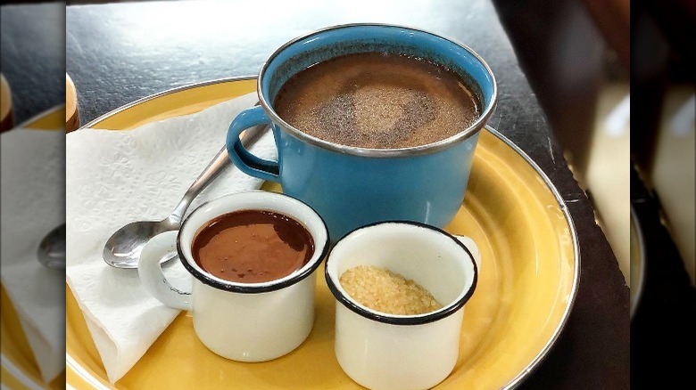 Caribbean chocolate tea in mug 