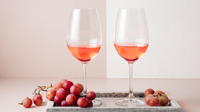 Glasses of rosé