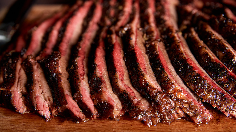 sliced barbecue brisket