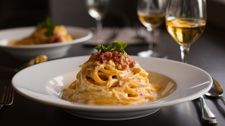 Plate of creamy pasta