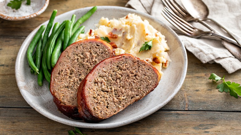 Meatloaf dinner with sides