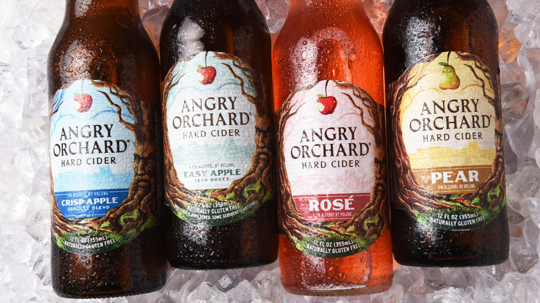 Bottles of Angry Orchard cider