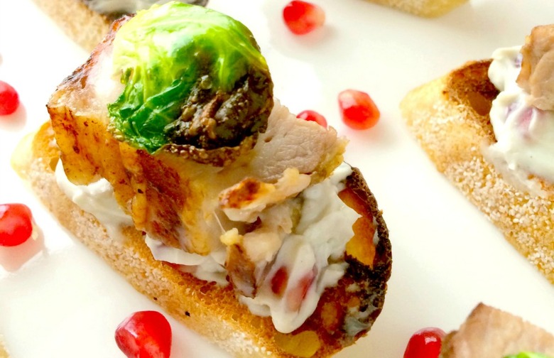 Pomegranate Pork Belly Crostini