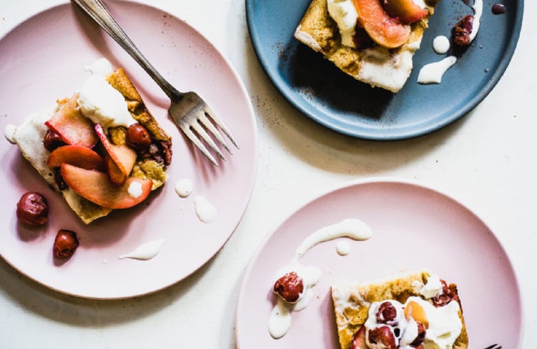 Tart Cherry and Apple Oven Pancake