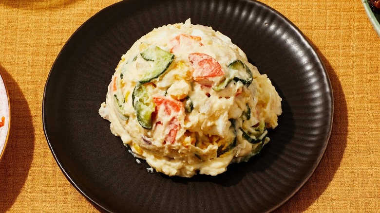 Korean style potato salad with cucumber