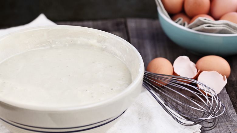 Bowl of pancake batter