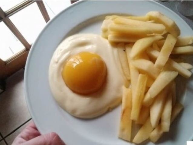 Sunny Side Up Egg and French Fries 