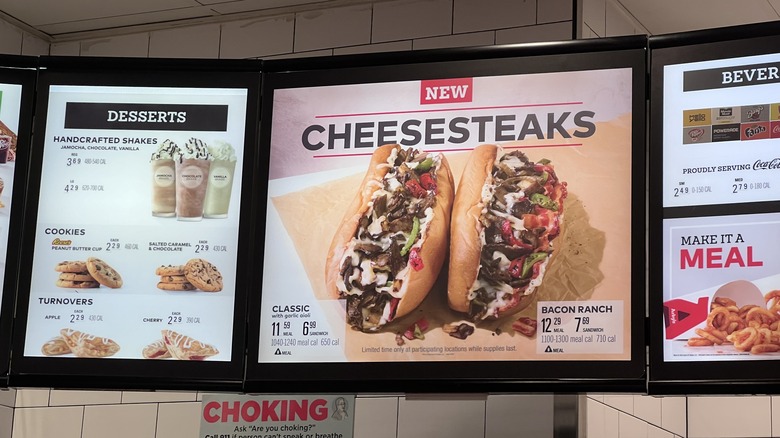 Arby's menu sign 