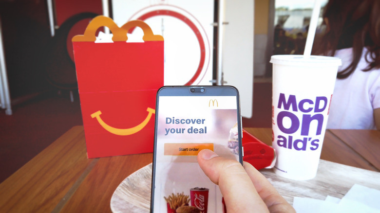 Ordering through McDonald's app