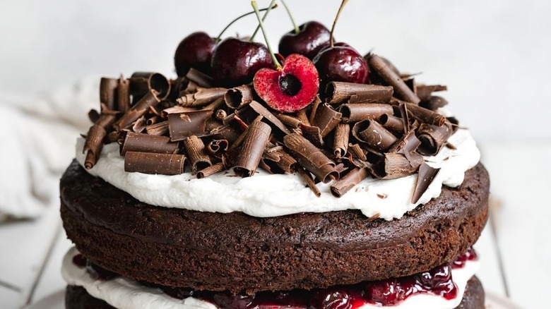 Black forest cake with cherries