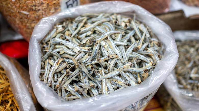 Large bag of salted anchovies