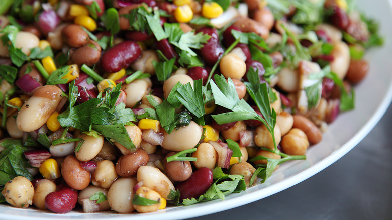 a bowl of mixed beans