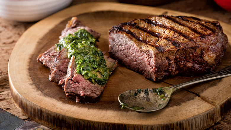 Steak with Chimichurri sauce